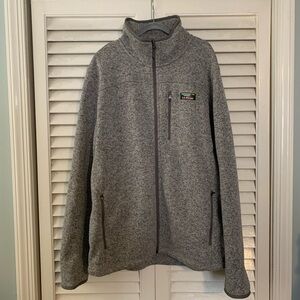 LL Bean Mens Gray Full-Zip Fleece Jacket